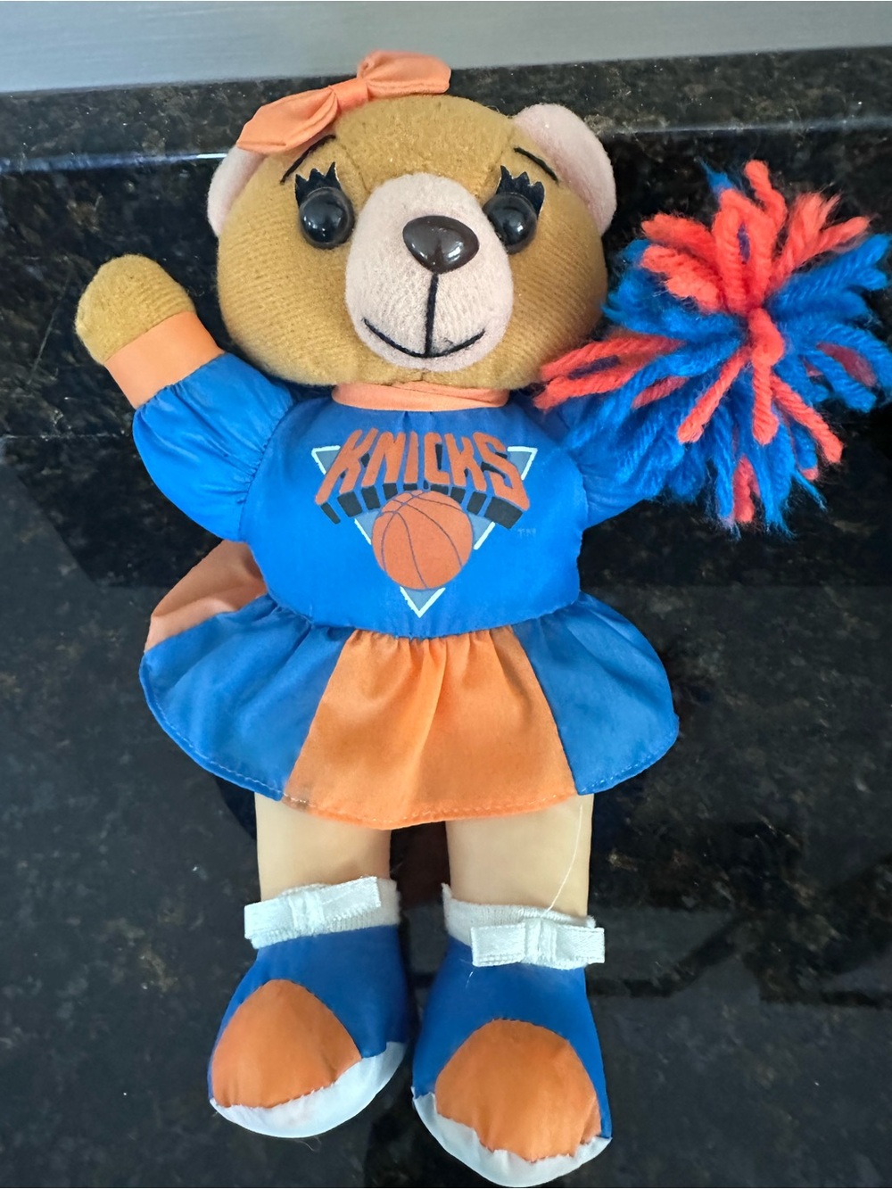Vintage NY Knicks Cheerleader Bear Plush - Blue & Orange